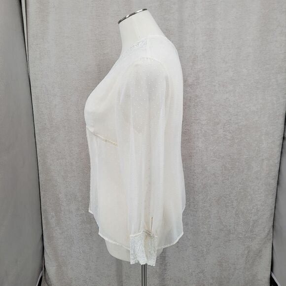 Emma James Y2K White Swiss Dot Sheer Lace Blouse Top Women's Plus Size 22W - Picture 7 of 15